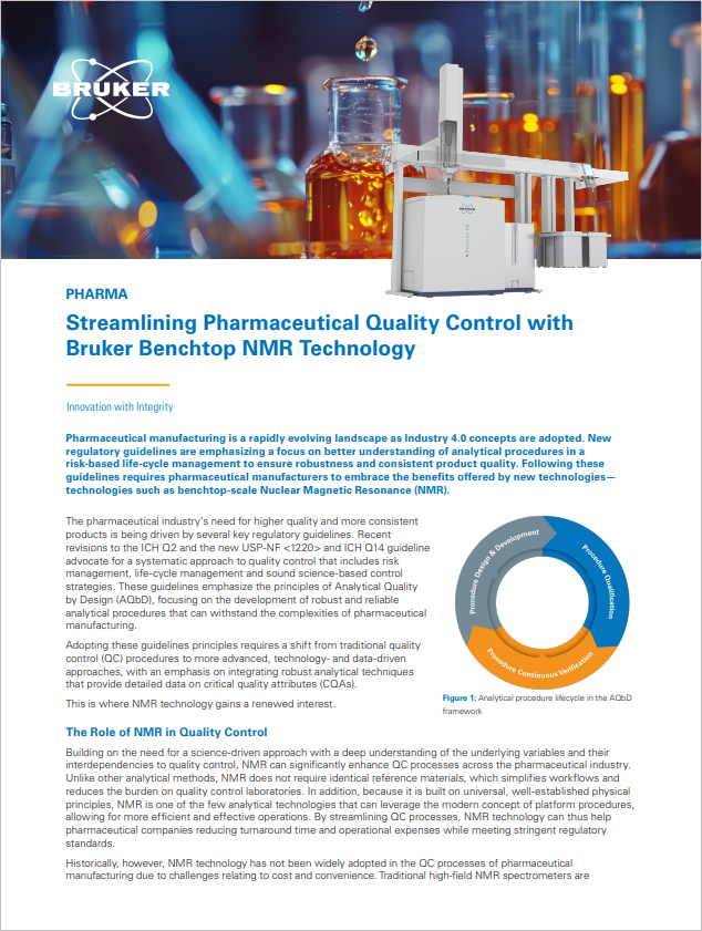 Streamlining Pharmaceutical Quality Control with Bruker Benchtop NMR Technology